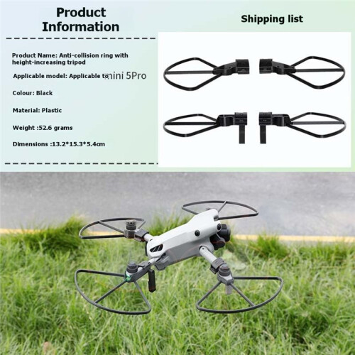 4Pcs Quick-Release Propeller Guard for   5 Pro,Removable Blade Protector Full Protection Black with Tripod 1