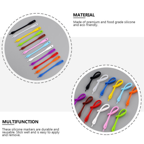 12Pcs Silicone Perforation Design Wine Cup Markers Cup Identifiers (Assorted Color) 1