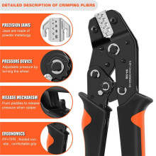 SN Ratchet Electrician Crimping Tool Set for Insulated and Non-Insulated Terminals, Open Dupont Connectors