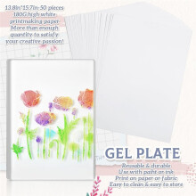 12 X 14 Inch Gel-Drukplaatset, Complete Monoprintset met Brayer, Acrylverf, Papier en Gereedschap voor de Kunstles