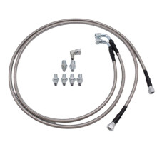 2pcs 52In Length Oil Pipe SS Transmission Cooler Hose Lines Kit TH350 700R4 TH400 for Chevy ,