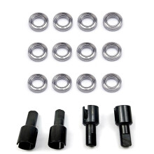 4Pcs 144001 Metal Differential Cup with 12Pcs 144001-1296 4X7X2mm Bearing Spare Accessories