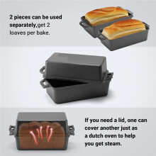 Cast Iron Loaf Pan with Lid Bread Baking Pan Even Heat Distribution for Homemade Bread, Cake, and Meatloaf
