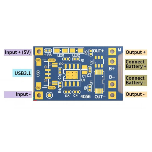 12Pcs Type-C 18650 Lithium Battery Charger Module 5V 1A Charging Board with Dual Protection Functions for DIY Projects 1