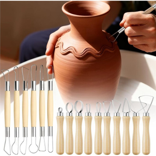Professional Clay Sculpting Tool Kit: Ribbon and Trimming Tools for Studio Ceramic Artists 1