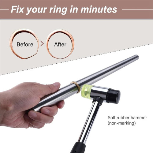Ring Sizer Measuring Tool,Steel Ring Mandrel for Ring Making,Ring Sizer Mandrel,Ring Size Measuring Tool Set 2