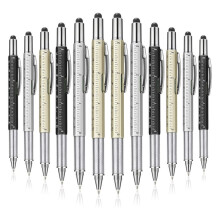 Coffret de 30 Outils pour Homme : Stylo Multifonction 6 en 1 avec Règle, Niveau à Bulle, Stylo à Bille, Stylet et Tournevis