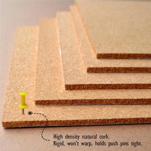 4pcs 30cm/11.8in Square Frameless Cork Board with Self-Adhesive for Wall Display 2