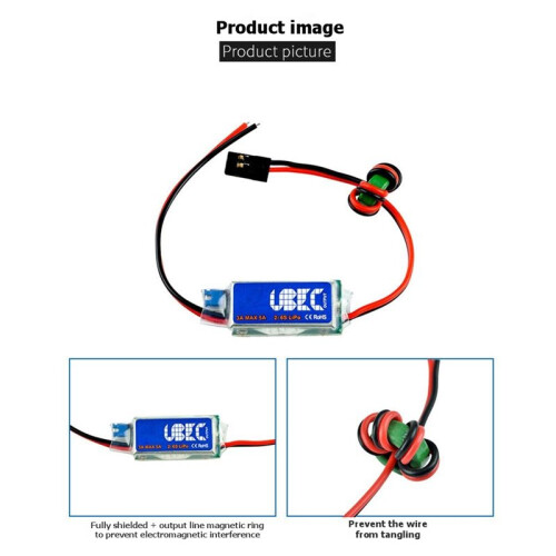 Electric Control BEC Full Screen Shielded Anti-Interference  Power 2-6S Voltage Reduction Module 3A 5V UBEC Heli 2