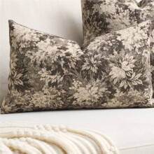 Neutrale Kissenbezüge mit Blumenmuster, Plüsch-Kissenbezüge in Rechteckiger Form, Dekorative Sofakissenbezüge im Landhausstil,