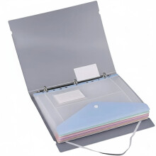 Bolsa para Documentos de 11 Hojas Sueltas, Carpeta Transparente de 3 Agujeros + 6 Bolsillos para Carpetas, Ideal para Oficina y Útiles Escolares.