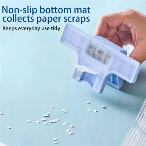Multi-Function 3-Hole Punch, Small Hand Punch, Can Bind 6 Sheets of Paper, Suitable for Scrapbooking and Paper Crafting. 1