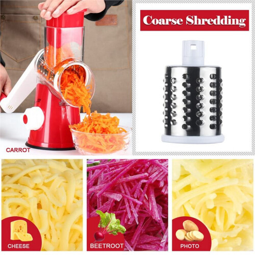 Râpe à Fromage Rotative, Râpe-Mandoline Manuelle Speed Kitchen avec 2 Lames de Tambour A 2