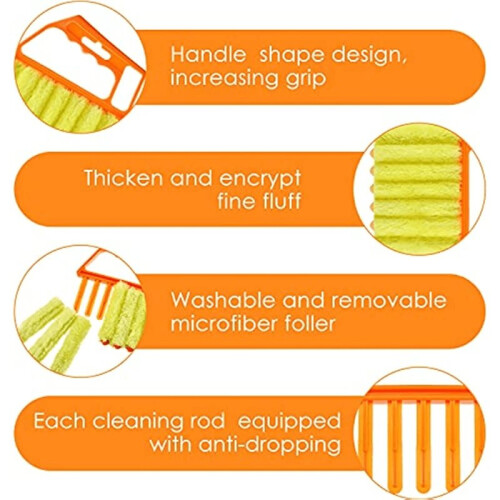 Convenient Window Cleaning Set - 4pcs Venetian Blind Cleaner Brushes , Ideal for Housekeeping 1