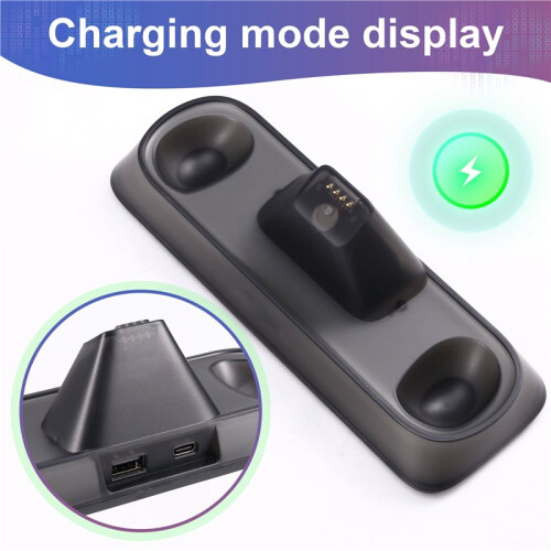 Mechanical Handle Charging Dock with RGB Lighting Effects Charges Automatically When Placed Down for MOBAPAD Black