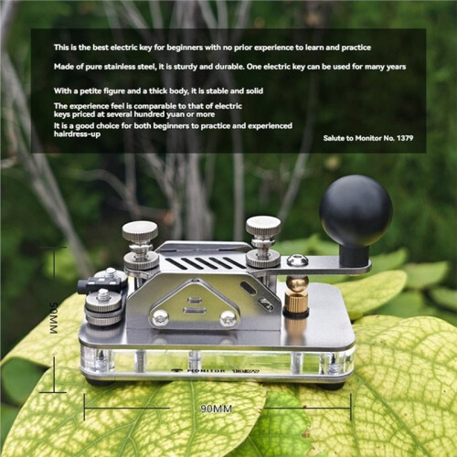 Morse Code Practice Key Manual Toggle  with Computer Cable for CW Radio Station Shortwave Telegraph 2