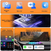 2in1 Wired to Wireless CarPlay Car Connector Box with Orange Wireless Car Adapter