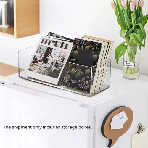 CD Storage Box Desktop Disc Organizer Tape Collection Storage Compartmentalized Box Vinyl Record Album Display Rack
