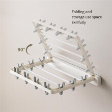 Tendedero Plegable de Pared con Pinzas, Resistente Al Viento, Plegable, para Ropa, Ahorra Espacio.