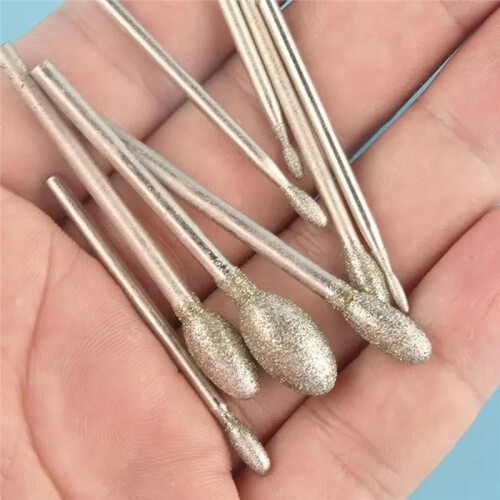 Conjunto de 10 Brocas para Entalhe em Pedra com Haste de 3/32 Polegadas para Ferramentas Rotativas (Formato Oval) 2