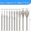 10 Pcs Burr, 3/32 Inch Shank Stone Carving Bits for Rotary Tools (Oval Shape) 6