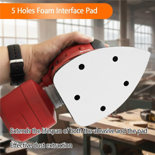 4PCS Mouse Detail Sanding Interface Pad, 5 Holes Sand Paper Pad Foam Interface Sandpaper Backing Pad for Sander 2