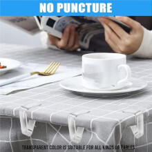 24 Pinces Ă Nappe Transparentes en Plastique, Fixation Stable, pour la Maison, la Cuisine et le Restaurant