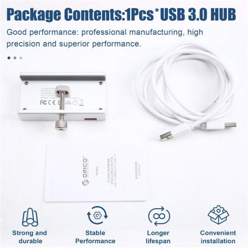 ORICO USB 3.0 HUB 5Gbps Clip Expansion HUB Splitter 1 to 4 Multiple Extend Dock for Desktop PC B 1