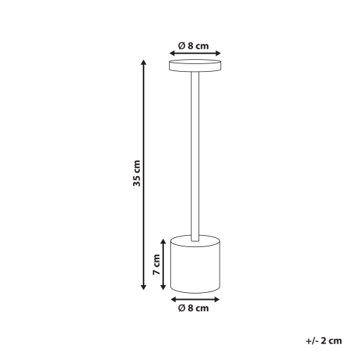 Beliani Wireless LED Table Lamp LIZANDRO with Dimmer Metal Black 2