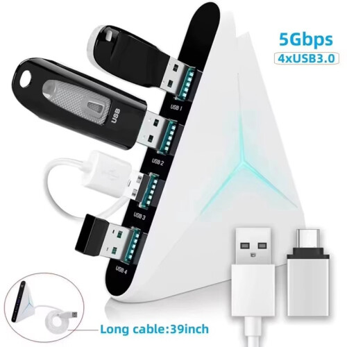 USB 3.0 Hub 4  USB A 5Gbps Splitter USB Expander Docking Station for Mouse Keyboard Laptop Desktop PC B 2
