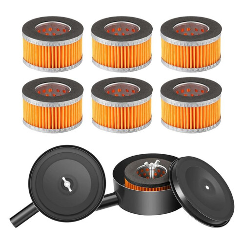 2 Pcs Air Compressor-Silencer with 6 Pcs Air Compressor Intake Filter Elements, Sound Muffler Accessories