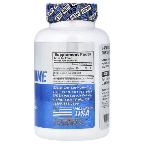 EVLution Nutrition, L-Arginin, 1 g, 90 Tabletten 1