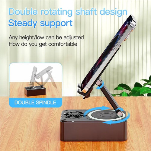 Cell Phone Holder Stand with  Speaker Adjustable Desktop Live Tablet Bracket Support Portable Wireless Speaker