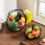 Stackable Ventilated Double Layer Snacks Basket Removable Designs Sturdy Iron Construction Includes Banana Hanger 5