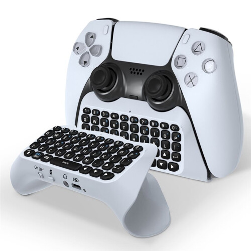 3.5mm Gaming Wireless Keyboard 3.0 Controller Pad for PS5 DualSense Gamepad Mount  Keypad Built-in Speaker Grey 2