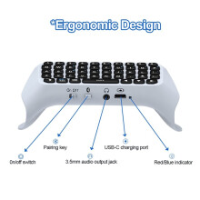 Clavier Sans Fil de Jeu 3,5 mm avec Manette 3.0 pour PS5 DualSense, Support Inclus, -Clavier, Haut-Parleur Intégré, Gris