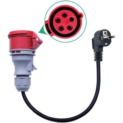 CEE 16A High Current Plug to Schuko, Adapter Schuko to CEE 5-Pin 16A to 16A Adapter 230V Plug EU Plug 2