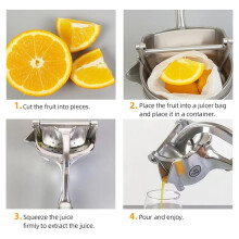 Presse-Agrumes Manuel Épais + 10 Sacs Filtrants - Presse à Jus D'Orange en Alliage D'Aluminium - Indispensable pour la Maison - Citrons, Oranges,