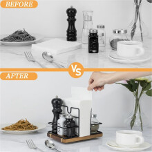 Rotating Metal Napkin Holder Rotating Standing Napkin Dispenser for Kitchen Dining Table, Not Including Pepper Shakers