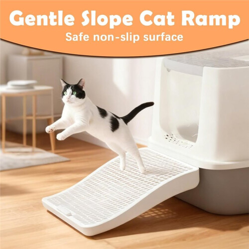 Elevated Cat Litter Trapping Mat, Double-Layer, Height-Adjustable Ramp & Non-Slip Kitty Pads, Easy Clean 2