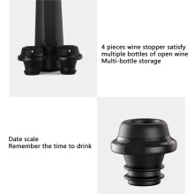 Vacuum Wine Stoppers Vacuum Pump Manual Wine Stoppers with 4 Reusable Wine Bottle Stoppers Sealer Keeps Wine