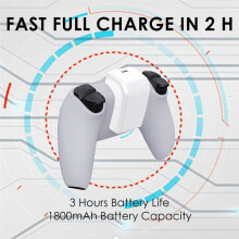 2 Stück 1800-MAh-Akkupack-Spiel- und Ladeset für PS5 Controller mit USB-Typ-C-Ladekabel und LED-Anzeige