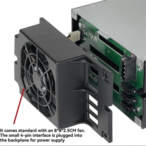 Gaiola para Discos Rígidos Hot-Swap. Chassi com 2 Unidades Ópticas e Expansão para 3 HDDs de 3,5 Polegadas com Placa Traseira e Ventoinha. 1