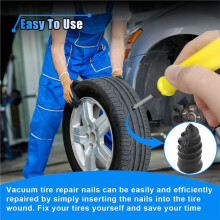 60PCS Tire Repair Rubber Nail, Tire Puncture Repair Tool Kit with Screwdriver,Vacuum Tire Repair Screw Plug,for CarTruck