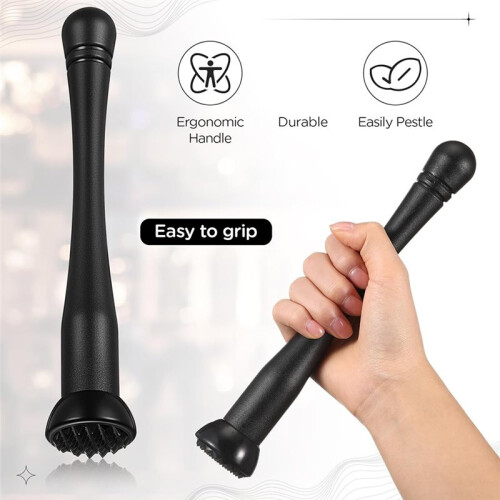 8 Pcs Cocktail Muddler Set Plastic Bar Tools for Home Bartenders, 9Inch 2