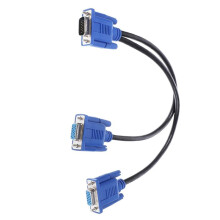 VGA Splitter Dual Monitor Cable 1 Male to 2 Female Adapter Converter VGA SVGA Video Y Cable Cord