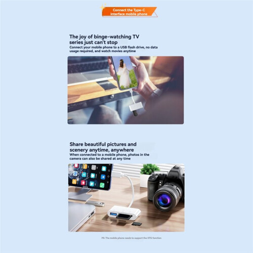 Type C Card Reader  TF Memory Card Reader USB C OTG Adapter High Speed Data Transmitter USB2.0 Card Reader Black 1