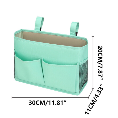 Bedside Caddy with Phone Pocket - Waterproof Polyester Dorm Storage Organizer, Multiple Compartments for Upper Bunk/Sofa, 11.8" Large Capacity, 1PC 1