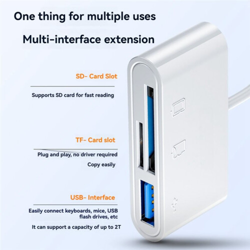 Type C Card Reader  TF Memory Card Reader USB C OTG Adapter High Speed Data Transmitter USB2.0 Card Reader Black 2