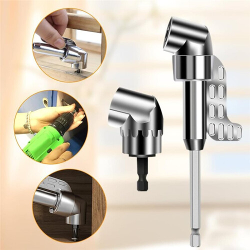 105 Degree Right Angle Drill Adapter, Right Angle  Drill Driver Extension Bit Power Screwdriver Socket Adapter 2